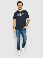 Ανδρικό T-shirt Tommy Hilfiger - Navy Ελαστικό με κοντό μανίκι - Βαμβακερό