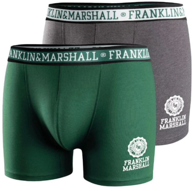 Ανδρικά boxer Franklin and Marshall - Γκρι - Πράσινο - 2 pack