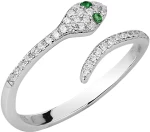 Δαχτυλίδι Green snake από ασήμι 925º