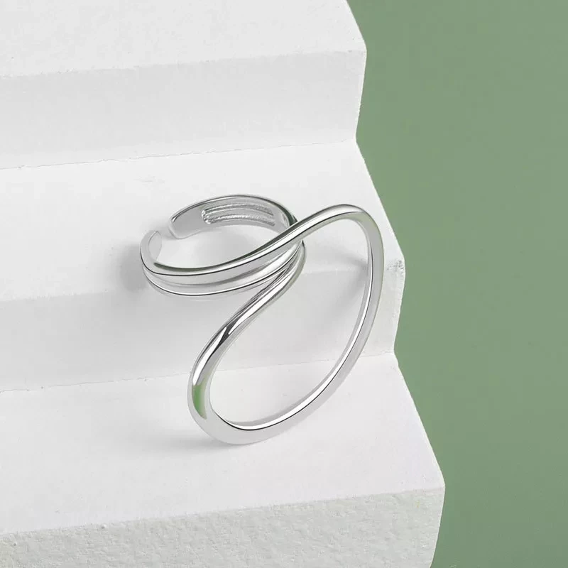 Δαχτυλίδι ασημί Line από alloy
