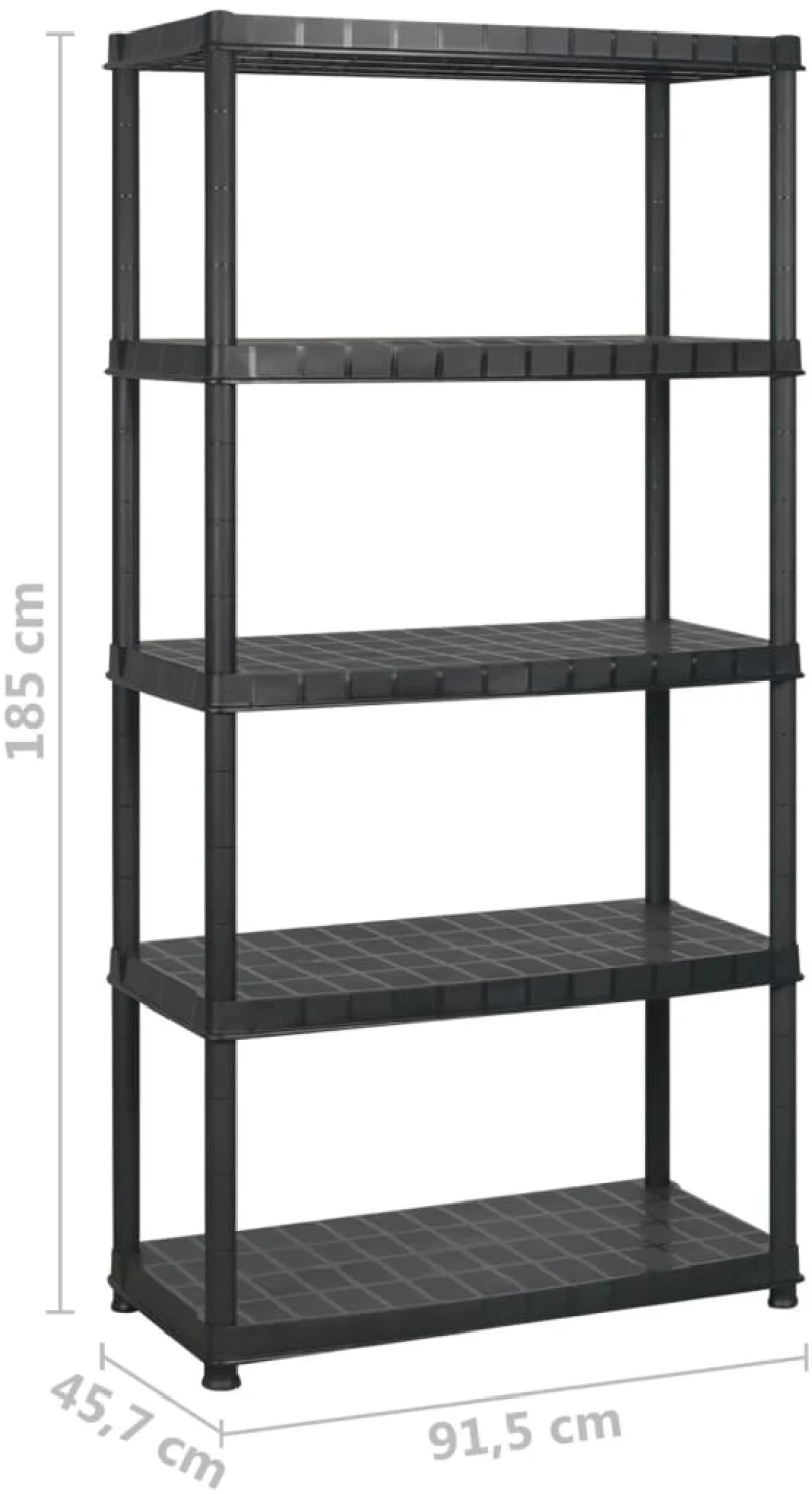 ΡΑΦΙΕΡΑ ΑΠΟΘΗΚΕΥΣΗΣ 5 ΕΠΙΠΕΔΩΝ ΜΑΥΡΗ 183X45,7X185 ΕΚ. ΠΛΑΣΤΙΚΗ 3059854