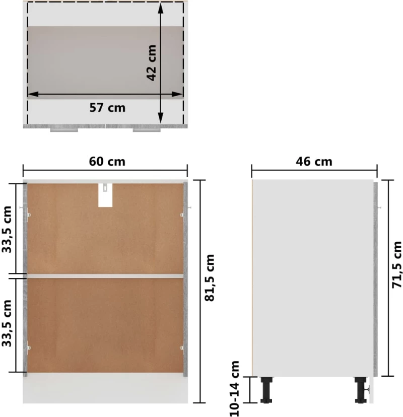 ΝΤΟΥΛΑΠΙ ΓΚΡΙ SONOMA 60 X 46 X 81,5 ΕΚ. ΑΠΟ ΕΠΕΞΕΡΓΑΣΜΕΝΟ ΞΥΛΟ 815562