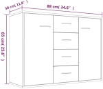 ΝΤΟΥΛΑΠΙ ΓΚΡΙ SONOMA 88X30X65 ΕΚ. ΑΠΟ ΕΠΕΞΕΡΓΑΣΜΕΝΟ ΞΥΛΟ 815370