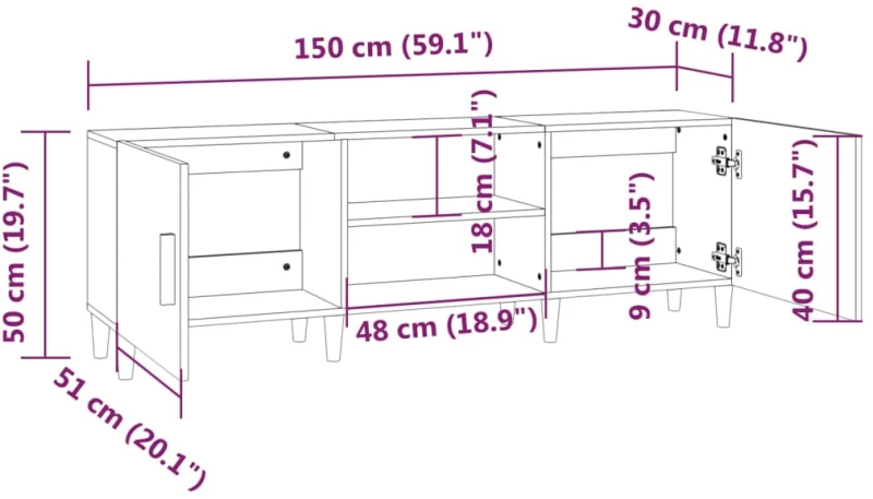 ΈΠΙΠΛΟ ΤΗΛΕΟΡΑΣΗΣ ΓΚΡΙ SONOMA 150X30X50 ΕΚ. ΑΠΟ ΕΠΕΞΕΡΓ. ΞΥΛΟ 817502
