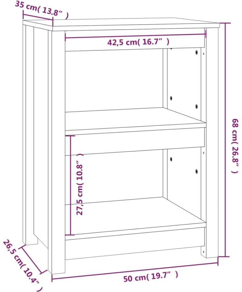 ΒΙΒΛΙΟΘΗΚΗ ΓΚΡΙ 50X35X68 ΕΚ. ΑΠΟ ΜΑΣΙΦ ΞΥΛΟ ΠΕΥΚΟΥ 821701