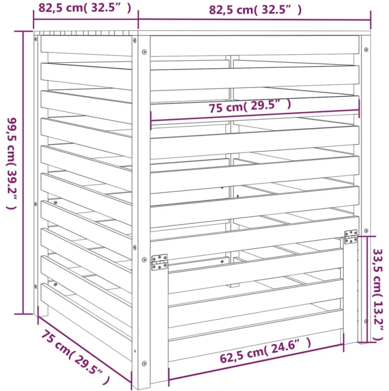 ΚΟΜΠΟΣΤΟΠΟΙΗΤΗΣ ΛΕΥΚΟΣ 82,5X82,5X99,5 ΕΚ. ΑΠΟ ΜΑΣΙΦ ΞΥΛΟ ΠΕΥΚΟΥ 823816