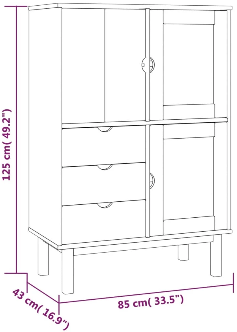 ΝΤΟΥΛΑΠΙ OTTA ΚΑΦΕ & ΓΚΡΙ 85X43X125 ΕΚ. ΑΠΟ ΜΑΣΙΦ ΞΥΛΟ ΠΕΥΚΟΥ 351307