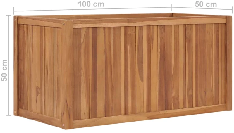 ΖΑΡΝΤΙΝΙΕΡΑ ΥΠΕΡΥΨΩΜΕΝΗ 100 X 50 X 50 ΕΚ. ΑΠΟ ΜΑΣΙΦ ΞΥΛΟ TEAK 48971