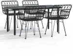 ΣΕΤ ΤΡΑΠΕΖΑΡΙΑΣ ΚΗΠΟΥ 5 ΤΕΜΑΧΙΩΝ ΜΑΥΡΟ ΑΠΟ ΣΥΝΘΕΤΙΚΟ ΡΑΤΑΝ 3157869