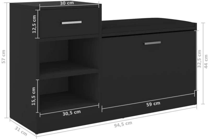 ΠΑΠΟΥΤΣΟΘΗΚΗ ΜΑΥΡΗ 94,5 X 31 X 57 ΕΚ. ΑΠΟ ΜΟΡΙΟΣΑΝΙΔΑ 326742