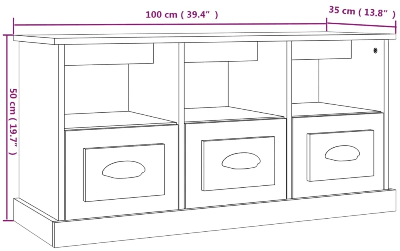 ΈΠΙΠΛΟ ΤΗΛΕΟΡΑΣΗΣ ΓΚΡΙ ΣΚΥΡΟΔΕΜΑΤΟΣ 100X35X50 ΕΚ. ΕΠΕΞ. ΞΥΛΟ 816292