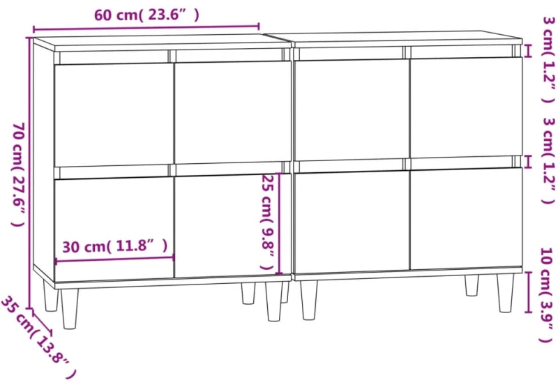 ΝΤΟΥΛΑΠΙΑ 2 ΤΕΜ. ΜΑΥΡΑ 60X35X70 ΕΚ. ΕΠΕΞΕΡΓΑΣΜΕΝΟ ΞΥΛΟ 3185752