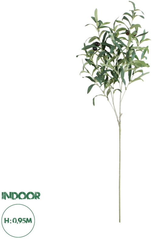 GloboStar® Artificial Garden OLIVE TREE BRANCH 20233 Τεχνητό Διακοσμητικό Κλαδί Ελιάς Π30 x Υ95cm
