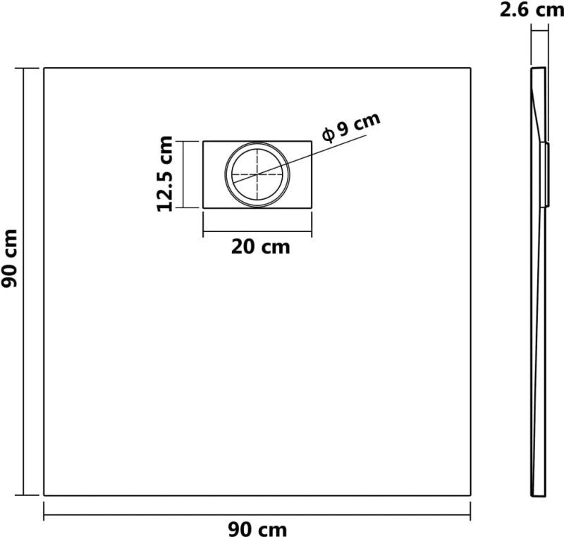 ΒΑΣΗ ΝΤΟΥΖΙΕΡΑΣ ΓΚΡΙ 90 X 90 ΕΚ. ΑΠΟ SMC 148933