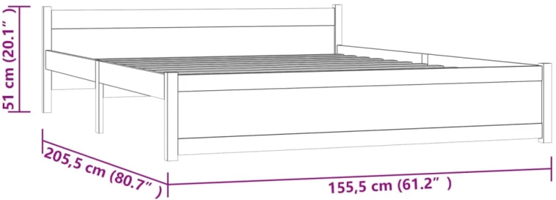 ΠΛΑΙΣΙΟ ΚΡΕΒΑΤΙΟΥ ΛΕΥΚΟ 150 X 200 ΕΚ. ΜΑΣΙΦ ΞΥΛΟ 5FT KING SIZE 815050