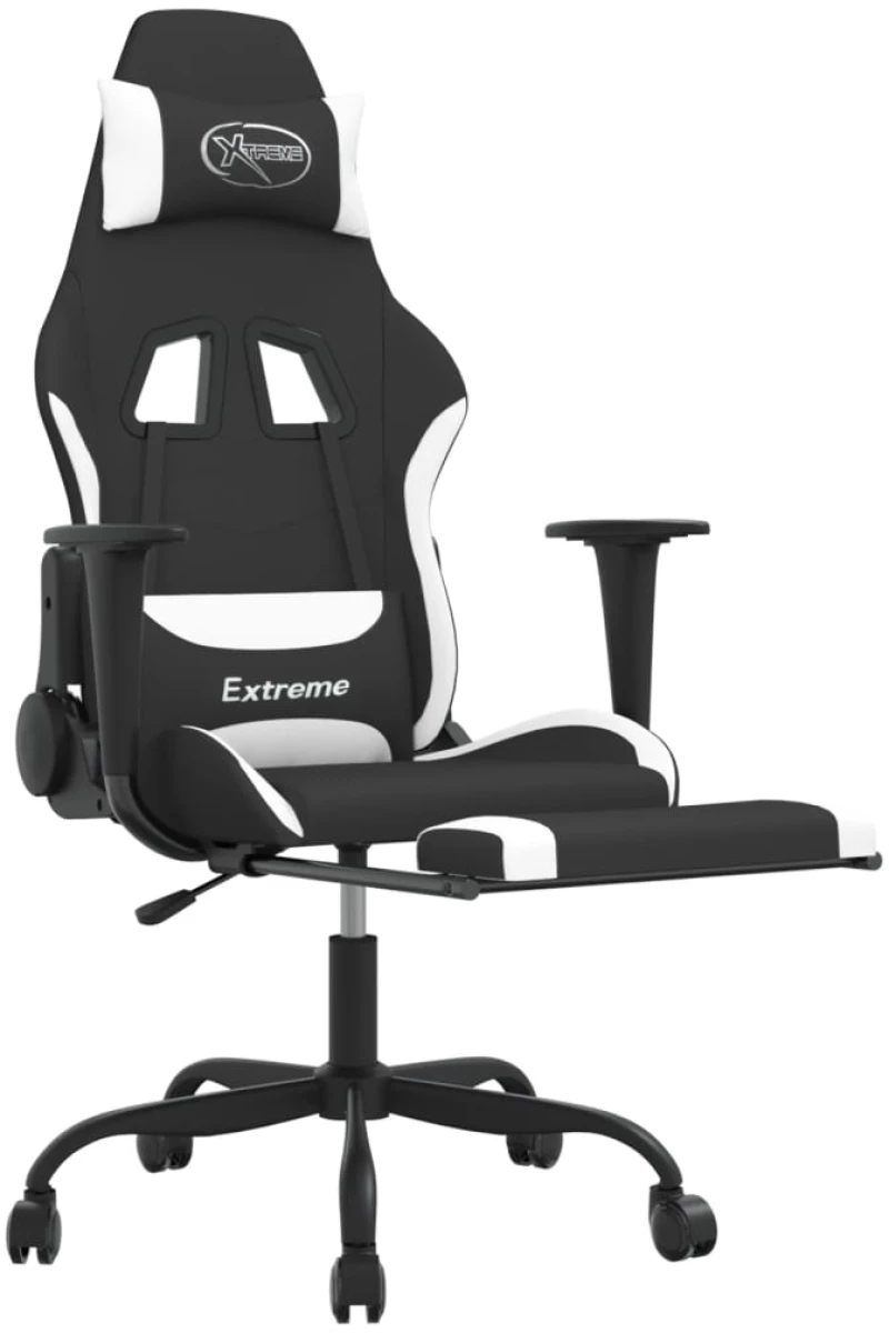 ΚΑΡΕΚΛΑ GAMING ΠΕΡΙΣΤΡΕΦΟΜΕΝΗ & ΥΠΟΠΟΔΙΟ ΜΑΥΡΗ/ΛΕΥΚΗ ΥΦΑΣΜΑΤΙΝΗ 345488