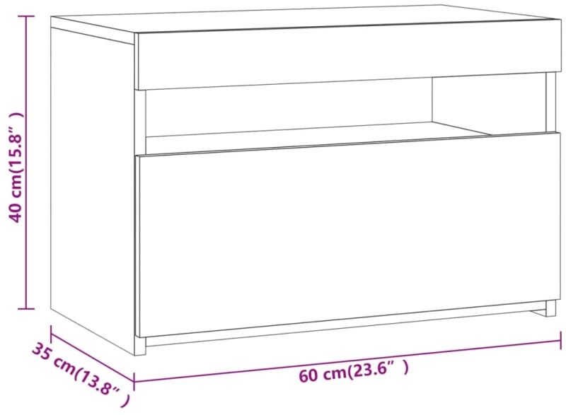 ΚΟΜΟΔΙΝΑ ΜΕ LED ΓΚΡΙ SONOMA 60 X 35 X 40 ΕΚ. 3152828
