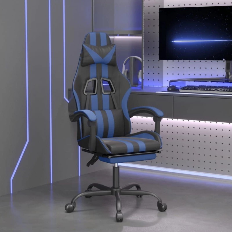 ΚΑΡΕΚΛΑ GAMING ΜΑΣΑΖ ΥΠΟΠΟΔΙΟ ΜΑΥΡΟ/ΜΠΛΕ ΑΠΟ ΣΥΝΘΕΤΙΚΟ ΔΕΡΜΑ 3143830