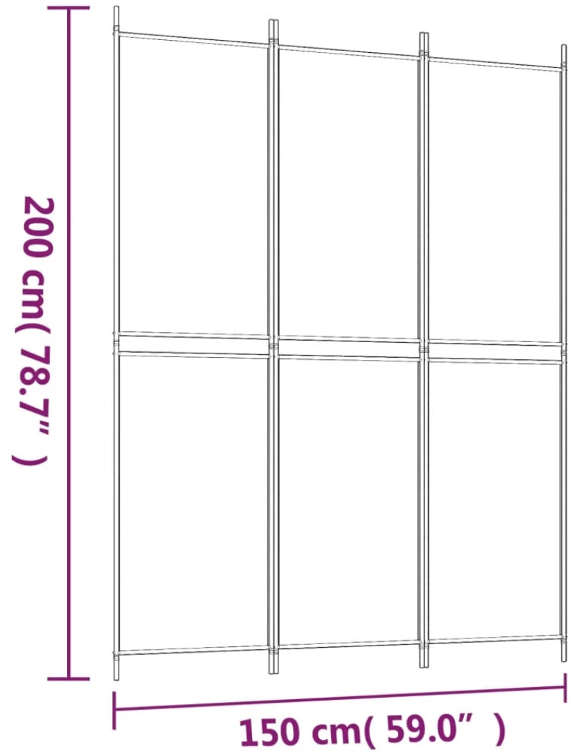 ΔΙΑΧΩΡΙΣΤΙΚΟ ΔΩΜΑΤΙΟΥ ΜΕ 3 ΠΑΝΕΛ ΑΝΘΡΑΚΙ 150X200 ΕΚ. ΑΠΟ ΎΦΑΣΜΑ 350228