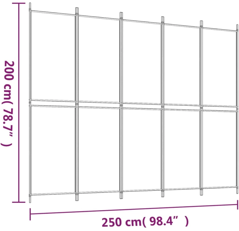 ΔΙΑΧΩΡΙΣΤΙΚΟ ΔΩΜΑΤΙΟΥ ΜΕ 5 ΠΑΝΕΛ ΑΝΘΡΑΚΙ 250X200 ΕΚ. ΑΠΟ ΎΦΑΣΜΑ 350236