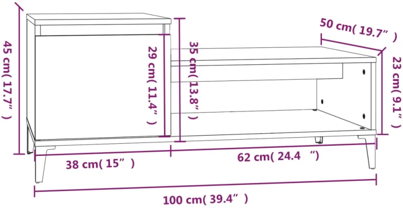 ΤΡΑΠΕΖΑΚΙ ΣΑΛΟΝΙΟΥ ΓΚΡΙ SONOMA 100X50X45 ΕΚ. ΕΠΕΞΕΡΓΑΣΜΕΝΟ ΞΥΛΟ 821138