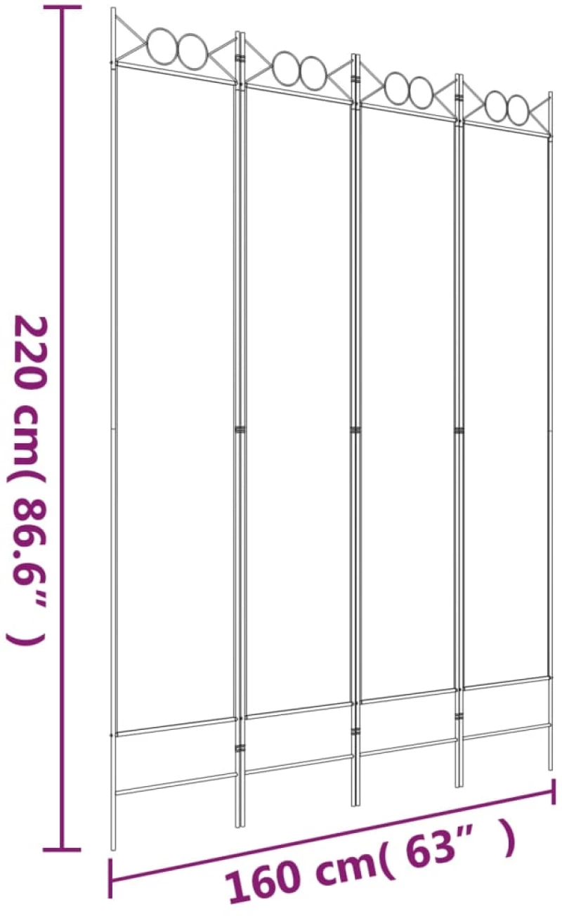 ΔΙΑΧΩΡΙΣΤΙΚΟ ΔΩΜΑΤΙΟΥ ΜΕ 4 ΠΑΝΕΛ ΑΝΘΡΑΚΙ 160X220 ΕΚ. ΑΠΟ ΎΦΑΣΜΑ 350168