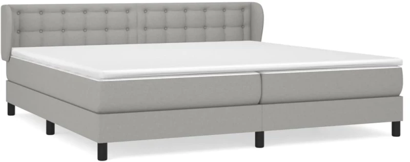 ΚΡΕΒΑΤΙ BOXSPRING ΜΕ ΣΤΡΩΜΑ ΑΝΟΙΧΤΟ ΓΚΡΙ 200X200 ΕΚ. ΥΦΑΣΜΑΤΙΝΟ 3126589