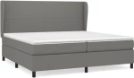 ΚΡΕΒΑΤΙ BOXSPRING ΜΕ ΣΤΡΩΜΑ ΣΚΟΥΡΟ ΓΚΡΙ 200X200 ΕΚ. ΥΦΑΣΜΑΤΙΝΟ 3127830