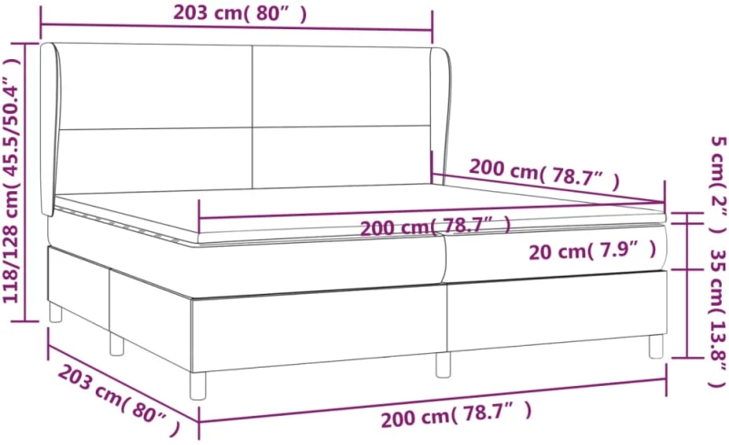 ΚΡΕΒΑΤΙ BOXSPRING ΜΕ ΣΤΡΩΜΑ ΣΚΟΥΡΟ ΓΚΡΙ 200X200 ΕΚ. ΥΦΑΣΜΑΤΙΝΟ 3127830