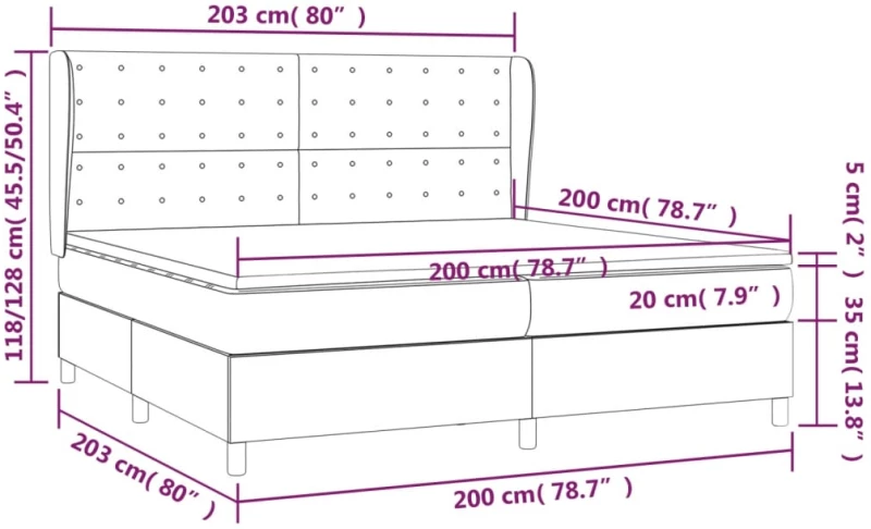 ΚΡΕΒΑΤΙ BOXSPRING ΜΕ ΣΤΡΩΜΑ ΑΝΟΙΧΤΟ ΓΚΡΙ 200X200 ΕΚ. ΥΦΑΣΜΑΤΙΝΟ 3128309