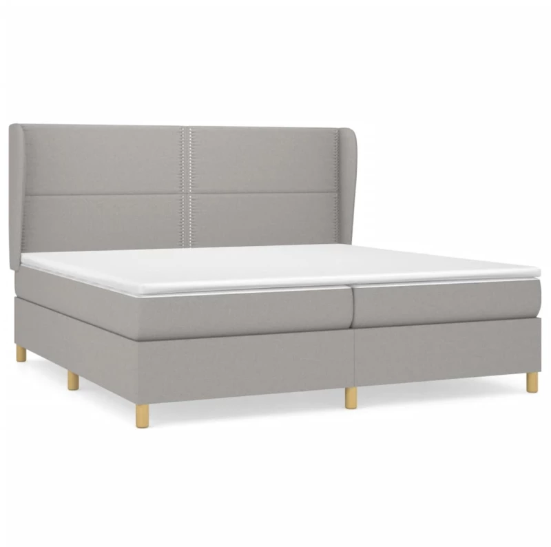ΚΡΕΒΑΤΙ BOXSPRING ΜΕ ΣΤΡΩΜΑ ΑΝΟΙΧΤΟ ΓΚΡΙ 200X200 ΕΚ. ΥΦΑΣΜΑΤΙΝΟ 3128469