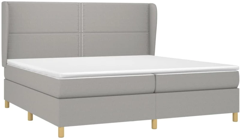 ΚΡΕΒΑΤΙ BOXSPRING ΜΕ ΣΤΡΩΜΑ ΑΝΟΙΧΤΟ ΓΚΡΙ 200X200 ΕΚ. ΥΦΑΣΜΑΤΙΝΟ 3128469