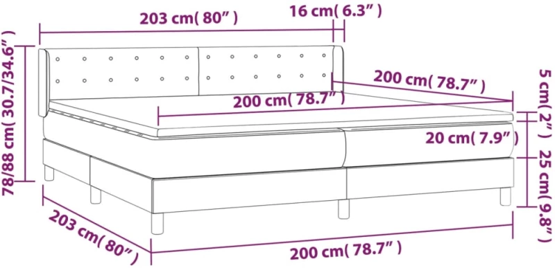 ΚΡΕΒΑΤΙ BOXSPRING ΜΕ ΣΤΡΩΜΑ ΑΝΟΙΧΤΟ ΓΚΡΙ 200X200 ΕΚ. ΥΦΑΣΜΑΤΙΝΟ 3130057