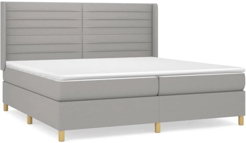 ΚΡΕΒΑΤΙ BOXSPRING ΜΕ ΣΤΡΩΜΑ ΑΝΟΙΧΤΟ ΓΚΡΙ 200X200 ΕΚ. ΥΦΑΣΜΑΤΙΝΟ 3132097