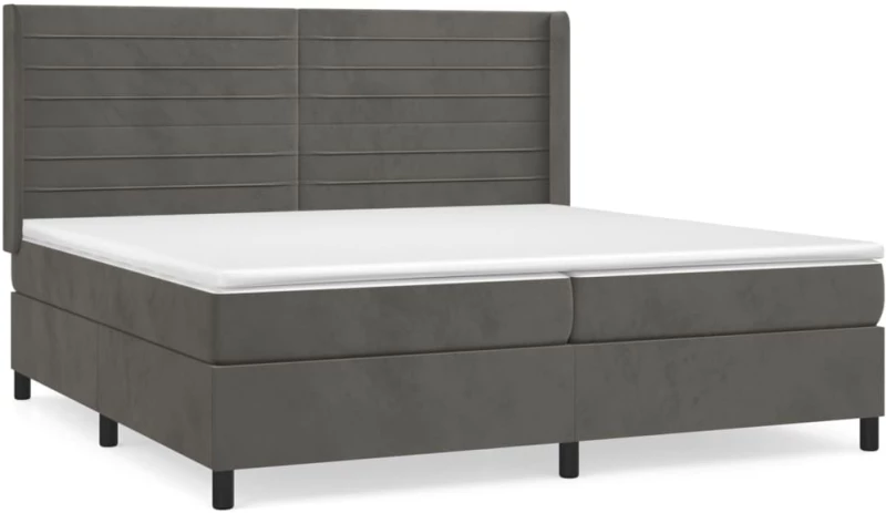 ΚΡΕΒΑΤΙ BOXSPRING ΜΕ ΣΤΡΩΜΑ ΣΚΟΥΡΟ ΓΚΡΙ 200X200 ΕΚ. ΒΕΛΟΥΔΙΝΟ 3132760