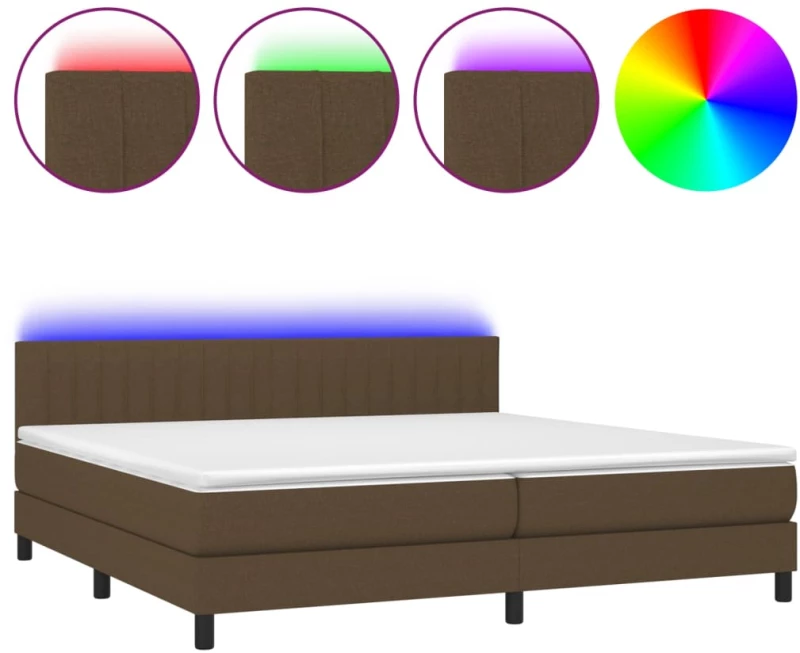 ΚΡΕΒΑΤΙ BOXSPRING ΜΕ ΣΤΡΩΜΑ & LED ΣΚ.ΚΑΦΕ 200X200 ΕΚ ΥΦΑΣΜΑΤΙΝΟ 3133344