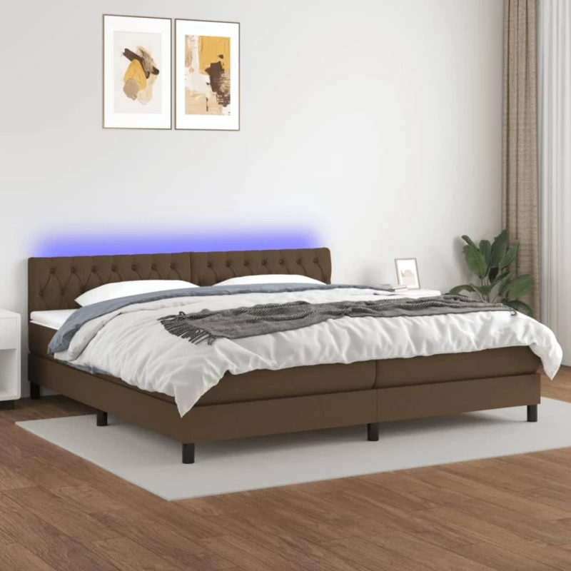 ΚΡΕΒΑΤΙ BOXSPRING ΜΕ ΣΤΡΩΜΑ & LED ΣΚ.ΚΑΦΕ 200X200 ΕΚ ΥΦΑΣΜΑΤΙΝΟ 3133424