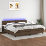 ΚΡΕΒΑΤΙ BOXSPRING ΜΕ ΣΤΡΩΜΑ & LED ΣΚ.ΚΑΦΕ 200X200 ΕΚ ΥΦΑΣΜΑΤΙΝΟ 3133424