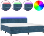 ΚΡΕΒΑΤΙ BOXSPRING ΜΕ ΣΤΡΩΜΑ & LED ΣΚ. ΜΠΛΕ 200X200ΕΚ. ΒΕΛΟΥΔΙΝΟ 3134487