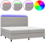 ΚΡΕΒΑΤΙ BOXSPRING ΜΕ ΣΤΡΩΜΑ & LED ΑΝ.ΓΚΡΙ 200X200ΕΚ. ΥΦΑΣΜΑΤΙΝΟ 3134981