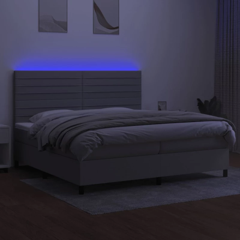 ΚΡΕΒΑΤΙ BOXSPRING ΜΕ ΣΤΡΩΜΑ & LED ΑΝ.ΓΚΡΙ 200X200ΕΚ. ΥΦΑΣΜΑΤΙΝΟ 3134981