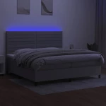 ΚΡΕΒΑΤΙ BOXSPRING ΜΕ ΣΤΡΩΜΑ & LED ΑΝ.ΓΚΡΙ 200X200ΕΚ. ΥΦΑΣΜΑΤΙΝΟ 3134981