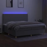 ΚΡΕΒΑΤΙ BOXSPRING ΜΕ ΣΤΡΩΜΑ & LED ΑΝ.ΓΚΡΙ 200X200ΕΚ. ΥΦΑΣΜΑΤΙΝΟ 3135301
