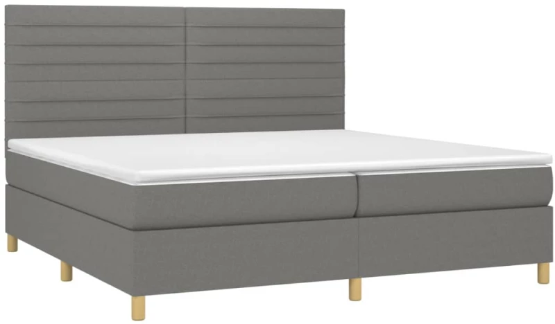 ΚΡΕΒΑΤΙ BOXSPRING ΜΕ ΣΤΡΩΜΑ & LED ΣΚ.ΓΚΡΙ 200X200ΕΚ. ΥΦΑΣΜΑΤΙΝΟ 3135542