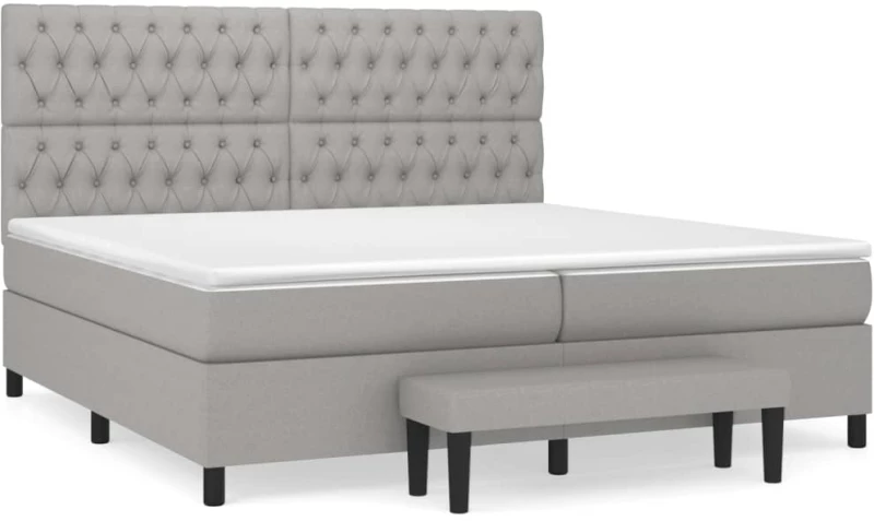 ΚΡΕΒΑΤΙ BOXSPRING ΜΕ ΣΤΡΩΜΑ ΑΝΟΙΧΤΟ ΓΚΡΙ 200X200 ΕΚ. ΥΦΑΣΜΑΤΙΝΟ 3136861