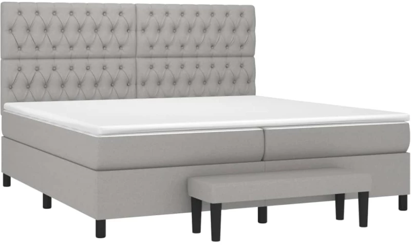 ΚΡΕΒΑΤΙ BOXSPRING ΜΕ ΣΤΡΩΜΑ ΑΝΟΙΧΤΟ ΓΚΡΙ 200X200 ΕΚ. ΥΦΑΣΜΑΤΙΝΟ 3136861