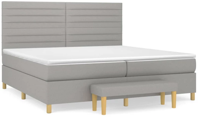 ΚΡΕΒΑΤΙ BOXSPRING ΜΕ ΣΤΡΩΜΑ ΑΝΟΙΧΤΟ ΓΚΡΙ 200X200 ΕΚ. ΥΦΑΣΜΑΤΙΝΟ 3137261
