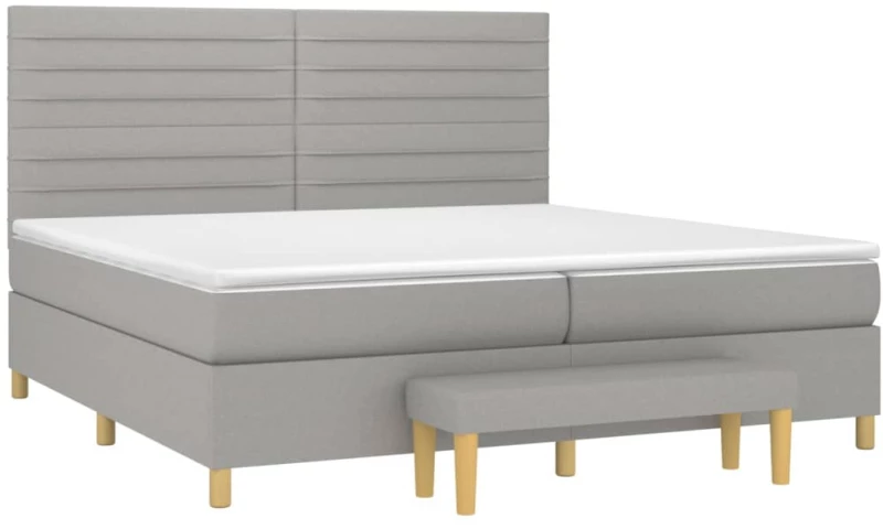 ΚΡΕΒΑΤΙ BOXSPRING ΜΕ ΣΤΡΩΜΑ ΑΝΟΙΧΤΟ ΓΚΡΙ 200X200 ΕΚ. ΥΦΑΣΜΑΤΙΝΟ 3137261