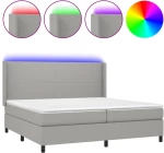 ΚΡΕΒΑΤΙ BOXSPRING ΜΕ ΣΤΡΩΜΑ & LED ΑΝ.ΓΚΡΙ 200X200ΕΚ. ΥΦΑΣΜΑΤΙΝΟ 3138181