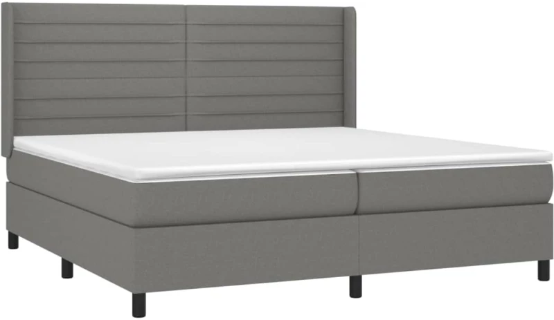 ΚΡΕΒΑΤΙ BOXSPRING ΜΕ ΣΤΡΩΜΑ & LED ΣΚ.ΓΚΡΙ 200X200ΕΚ. ΥΦΑΣΜΑΤΙΝΟ 3138422